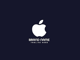 vector apple logo on a dark background