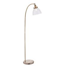 Antique Brass Floor Lamp With Clear