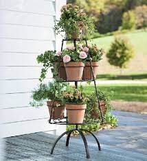 Non Polished Brass Garden Pot Stands