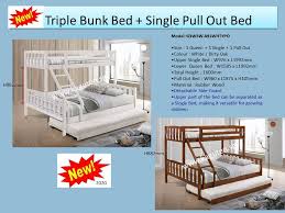 triple bunk bed frame optional pull