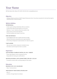 Food Service Resume Template Templates And Builder Sample For Worker