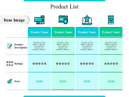 Product List Ppt Powerpoint Presentation Slides Sample