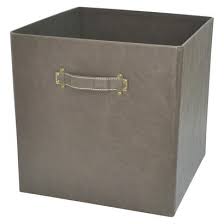 Simplify's collapsible storage cube is made of faux leather and paper board material that prevents dust and damage, while easily sorting and storing off season items and accessories. Threshold 13in Foldable Faux Leather Storage B Target Faux Leather Fabric Decorative Storage Baskets Leather Storage