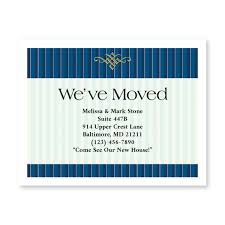So in a single stroke you can send a baby shower ecard or an online new baby announcement to everyone who matters! Navy Blue Pinstripe Personalized New Address Postcards Artistic Labels Artistic Direct