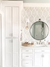 bathroom with wallpaper