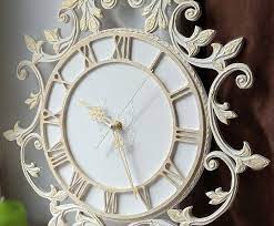 Small White Wall Clock With Gold
