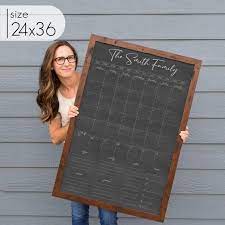 Large Framed Wall Calendar In Dry Erase