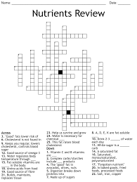 nutrients review crossword wordmint