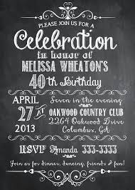 Chalkboard Adult Birthday Party Invitation 30th 40th 50th