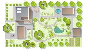 Top View Landscape Design Plan With