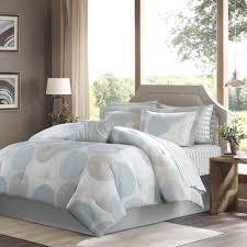 Blue Aqua Grey Geometric Comforter