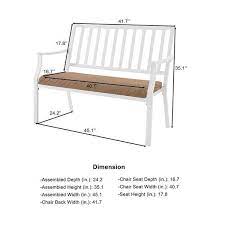 White Steel Outdoor Bench De22889