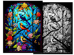 Bird Fl Window Stained Glass