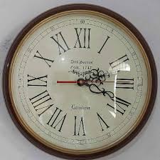 12 Inch Wooden Brass Vintage Wall Clock