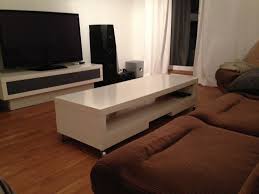 Depending on the size of your hdtv, you'll need to have a tv stand of different height. Lack Tv Unit Again Coffee Table Ikea Hackers