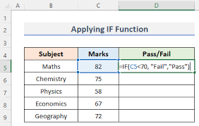 fail with formula in excel