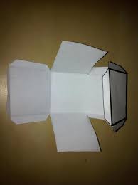 um cubo de papel ou cartolina
