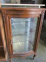 vintage wooden display cabinet replica