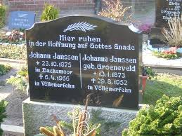 Grab von Johanne Janssen (geb. Groeneveld) (13.01.1873-29.08.1952 ... - vl058