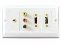 Twin Hdmi Wall Plate With Rca And 3 5mm