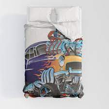 Hot Rod Muscle Car Cartoon Comforter