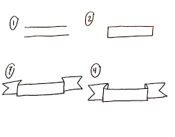 how to draw a banner sharing step by