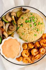 hibachi shrimp with fried rice meal