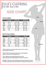 Size Chart Julies Clothing