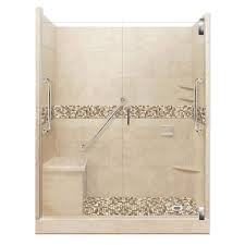 drain alcove shower kit in brown sugar