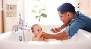 Once you're safely sitting in the tub, reach over and pick up baby from her seat. My Toddler Has A Fit If I Try To Make Her Sit In The Bath What Should I Do Babycenter