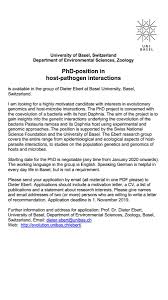 Writing a letter of motivation for your phd studies can be quite a challenging process, but do not be discouraged. Dr Maridel Fredericksen On Twitter My Supervisor Is Looking For A New Phd Student Evolutionary Genomics Of Host Parasite Coevolution In Daphnia Come Study A Cool System With Cool People In A