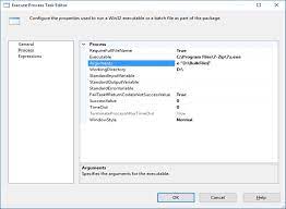 ssis zip and unzip files using 7 zip