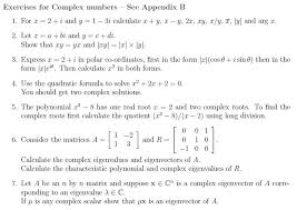 exercises for complex numbers see