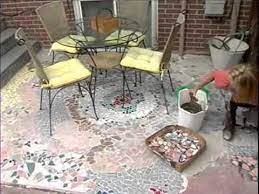 recycled tile mosaic patio