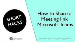 how to share meeting link microsoft