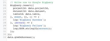 write to google bigquery from a gtm