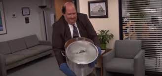 Kevin is kind of a retarded guy, and every year he makes chili for his friends at the office. This Article Is Just 11 Gifs Of Kevin Spilling The Chili And We Know You Sheeple Will Still Love It The New England Classic
