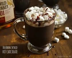 Serve with sprigs of fresh mint. Bourbon Spiked Hot Chocolate Sugar Dish Me
