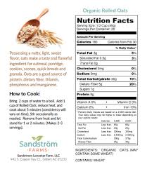 organic rolled oats sandstrom farms