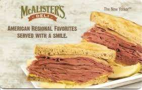 If you don't have a pin or enter the pin incorrectly, the gift card will be declined. Gift Card The New Yorker Restaurants United States Of America Mcalister S Deli Col Us R Mcal 006