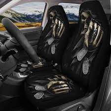 Grim Reaper Skull Car Seat Cover