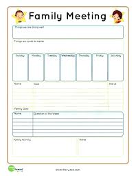 Family Meeting Agenda Template Latest Blank Word Mom Project Doc