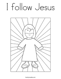 This is a printable product. I Follow Jesus Coloring Page Twisty Noodle