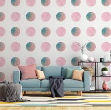 Blue And Pink Polka Dot Wallpaper L
