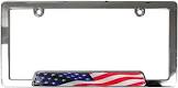 American Flag USA-1 Chrome License Plate Frame