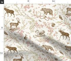Comparison shop for home decor woodland home in home. Fabric Woodland Home Decor Rustic Wildlife Woodland Fabric Printed By Spoonflower Bty Crafts Chaire Innov Dev Regional Hec Ca