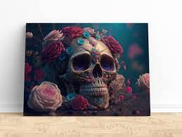 Sugar Skull Art Sugar Skull Canvas Wall