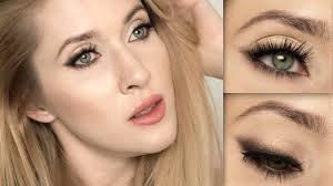 party makeup tutorial soft cat eye look holiday glam for blue grey green eyes you