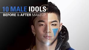 10 male idols before and after makeup