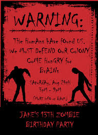 Zombie Halloween Birthday Party Invitation Free Printable